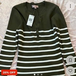 olive fitted long sleeve winter top from Macy’s high quality